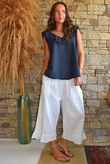 Larc Frill Tank Navy